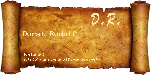 Durst Rudolf névjegykártya